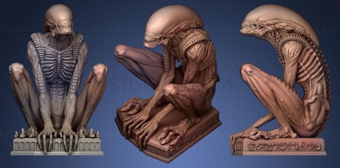 3D model Alien sitting (STL)